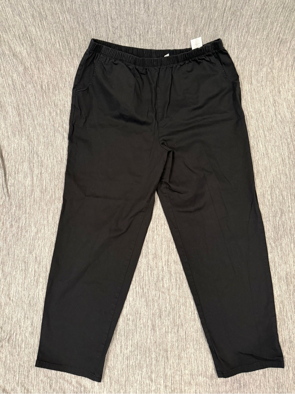 Denim&Co Women's Black Elastic-Waist Twill Pants